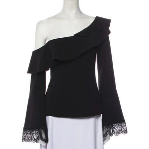 n/nicholas Black Off the Shoulder Long Sleeve Blouse Size S